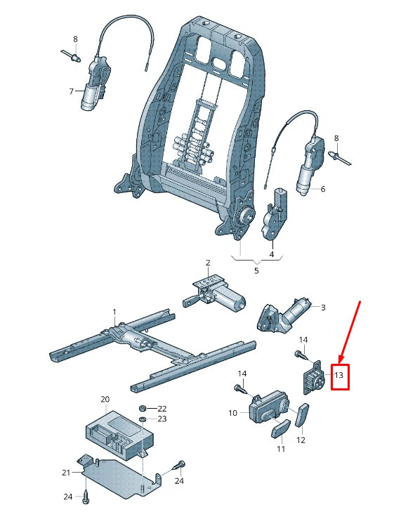 NEW VW TOUAREG 7P FRONT SEAT LUMBAR ADJUST SWITCH 7P6959777QWA ORIGINAL