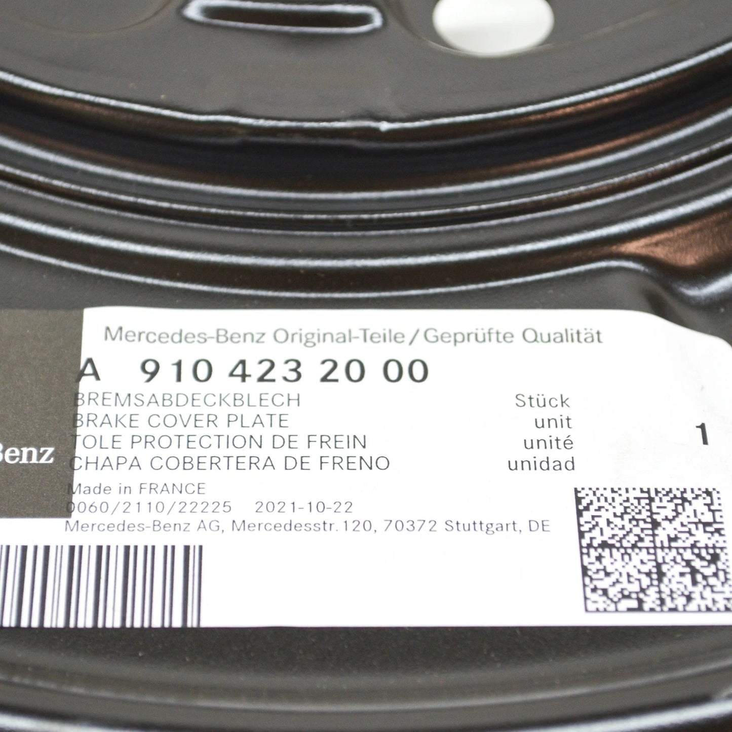 NEW MB SPRINTER W910 REAR BRAKE DISC COVER PLATE A9104232000 ORIGINAL