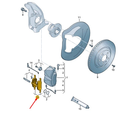 NEW AUDI TT MK3 FV FRONT WHEEL BRAKE PADS SET 8S0698151G ORIGINAL