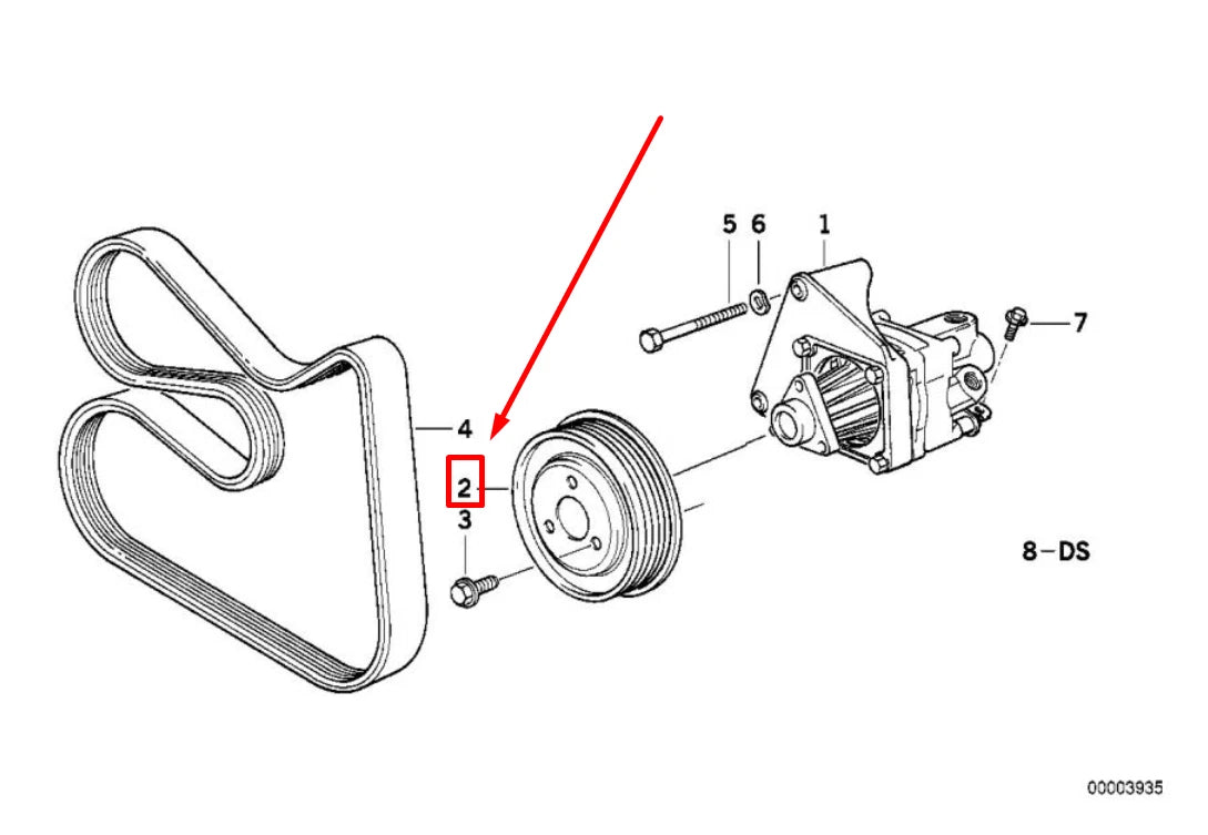 NEW BMW 3 COMPACT E36 POWER STEERING PUMP PULLEY 32421722555 1722555 ORIGINAL