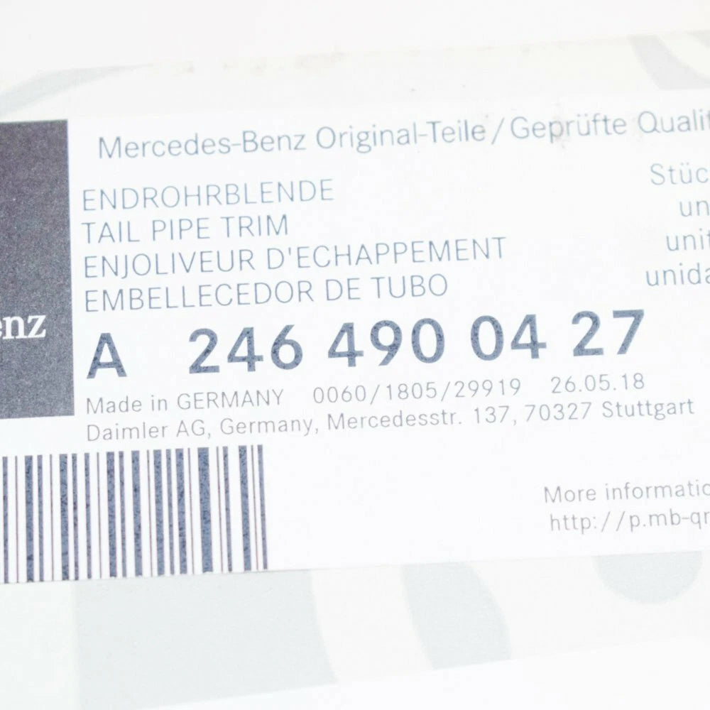 NEW MB B-CLASS W246 EXHAUST PIPE RIGHT MUFFLE TIP A2464900427 ORIGINAL