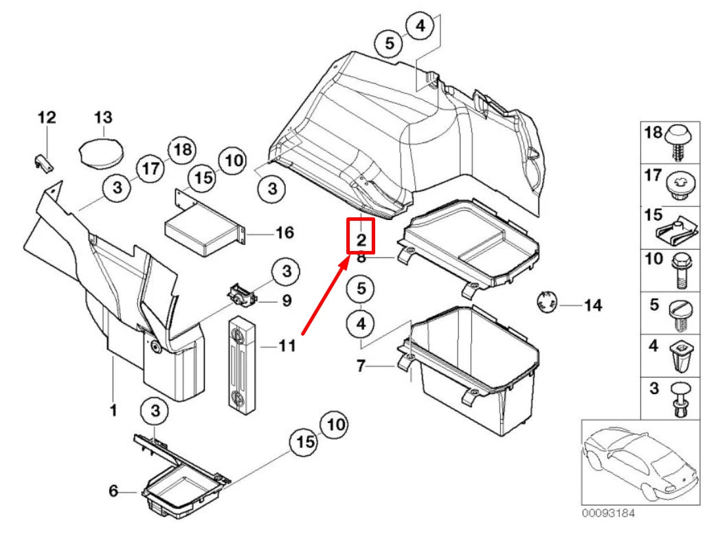 NEW BMW 3 E46 REAR RIGHT TRUNK TRIM PANEL 8193796 51478193796 ORIGINAL