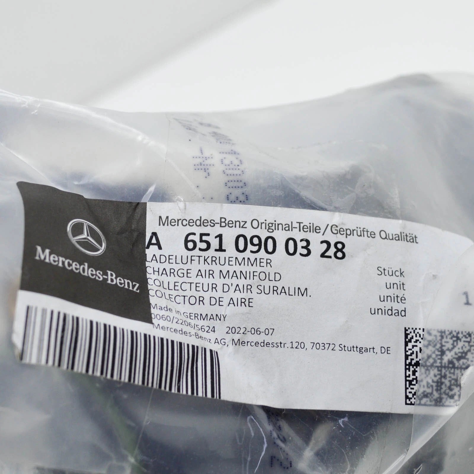 NEW MERCEDES-BENZ GLE W166 INTAKE MANIFOLD BOOST PIPE A6510900328 ORIGINAL