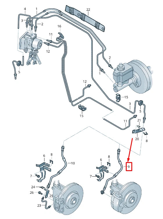 NEW AUDI TT 8J FRONT BRAKE HOSE 8J0611701G