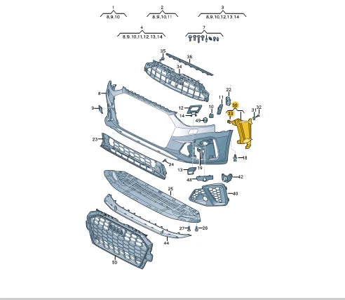 NEW AUDI A4 AVANT B9 FRONT RIGHT AIR DEFLECTOR GUIDE 8W0121764M ORIGINAL