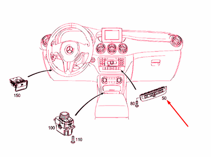 NEW MB CLA COUPE C117 UPPER CONTROL PANEL SWITCH BLOCK A24690580022A17 ORIGINAL