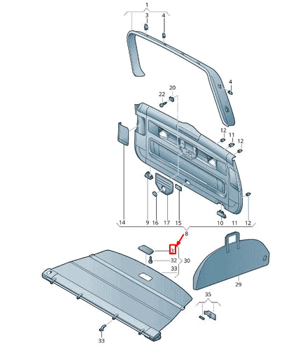 NEW VW TOUAREG 7P MK2 LUGGAGE COVER BLIND GRIP MOLDING 1T086779982V
