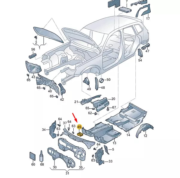 NEW VW TOUAREG 7P MK2 SELECTOR HOUSING DAMPER LHD 7P1864231A