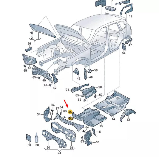 NEW VW TOUAREG 7P MK2 SELECTOR HOUSING DAMPER LHD 7P1864231A