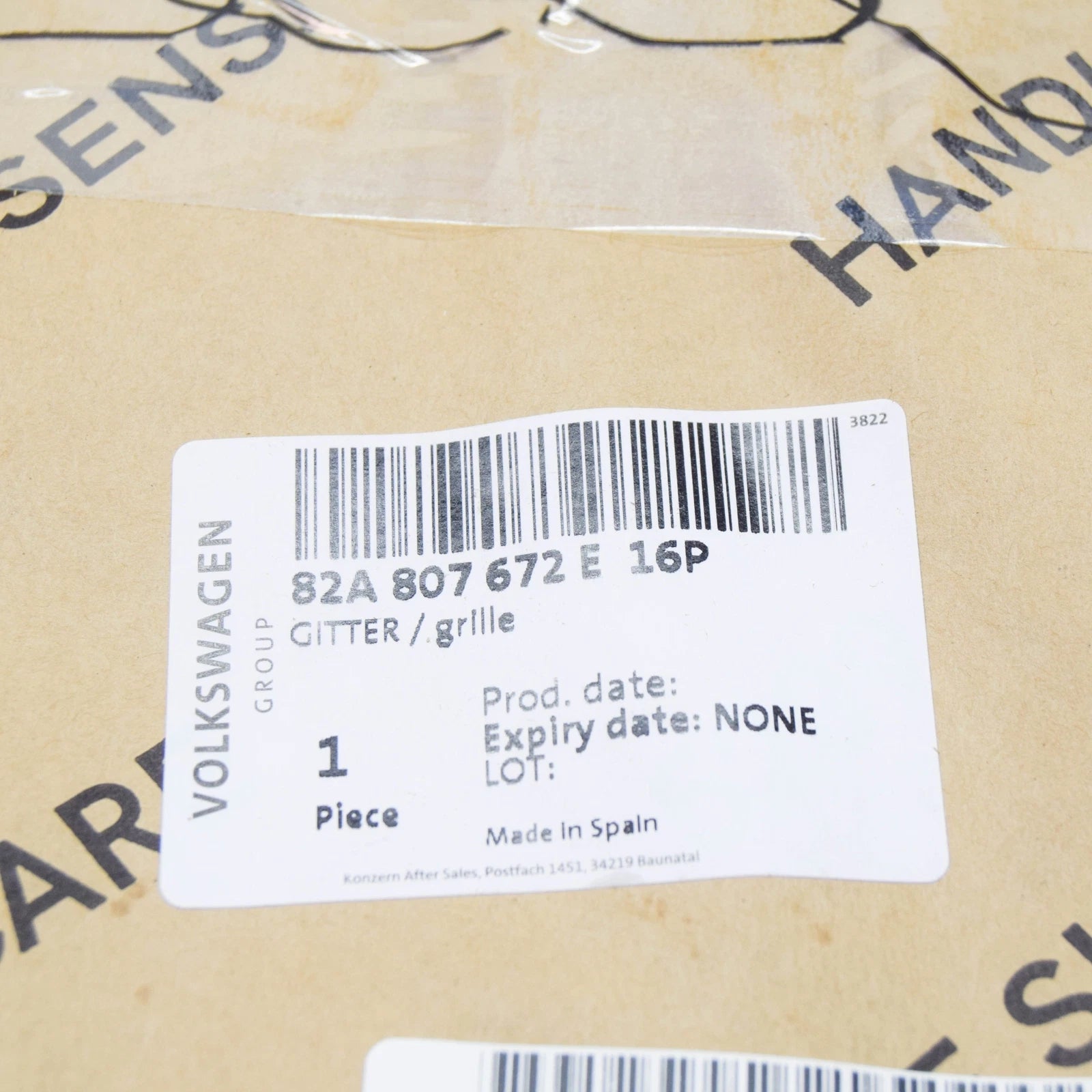 NEW AUDI A1 SPORTBACK GBA REAR BUMPER RIGHT GRILLE 82A807672E16P ORIGINAL