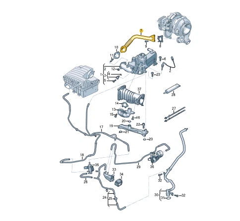 NEW VOLKSWAGEN AMAROK MK2 EGR COOLER PIPE HOSE 059131525FL ORIGINAL