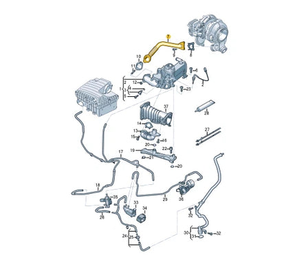 NEW VOLKSWAGEN AMAROK MK2 EGR COOLER PIPE HOSE 059131525FL ORIGINAL