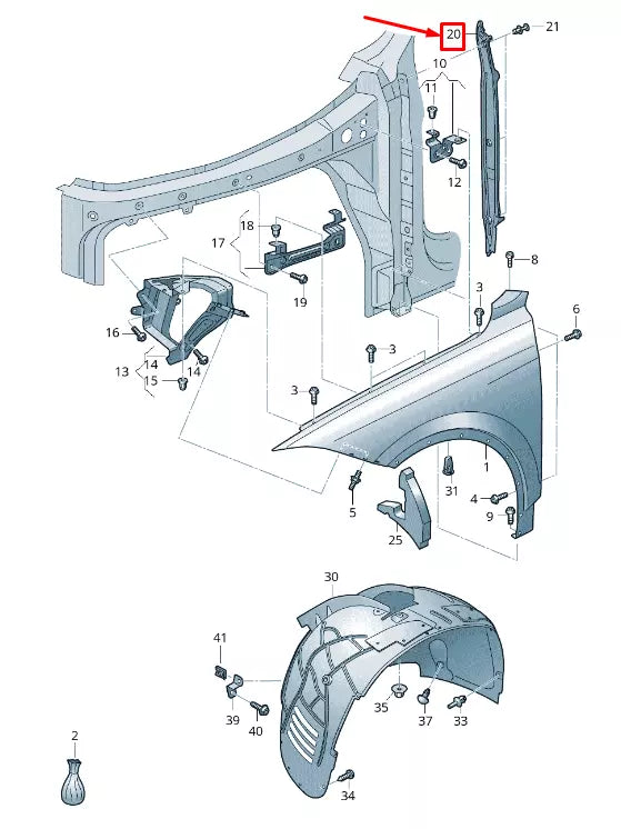 NEW VW TOUAREG CR RIGHT WING CLOSING ELEMENT 760821112A9B9