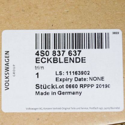 NEW AUDI R8 4S3 FRONT LEFT DOOR TRIANGLE TRIM 4S0837637 ORIGINAL