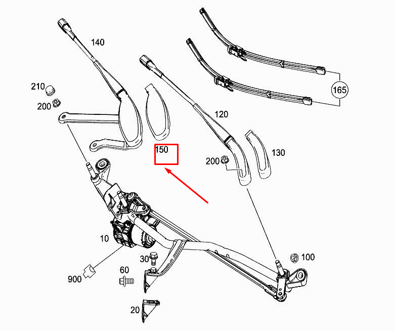 new mercedes-benz glc x253 front right wiper joint cover a2058240119 original