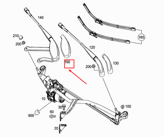 new mercedes-benz glc x253 front right wiper joint cover a2058240119 original