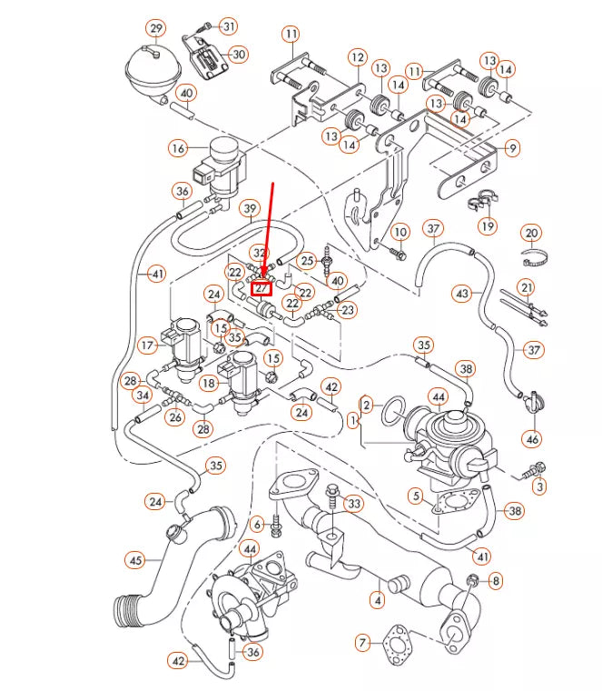 NEW AUDI A2 8Z VACUUM NON-RETURN VALVE 046905291A ORIGINAL