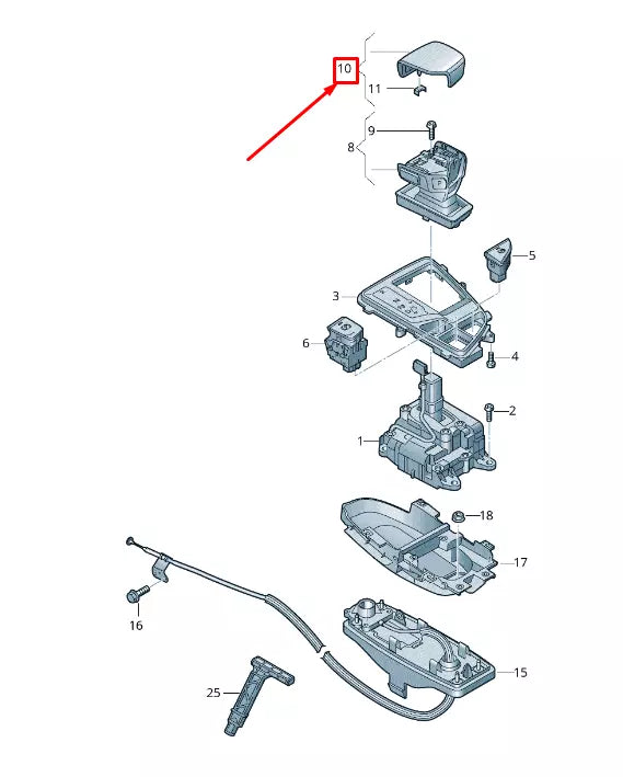 NEW AUDI Q7 4M UPPER SELECTOR LEVER HANDLE 4M1713139G KC1 4M1713139GKC1