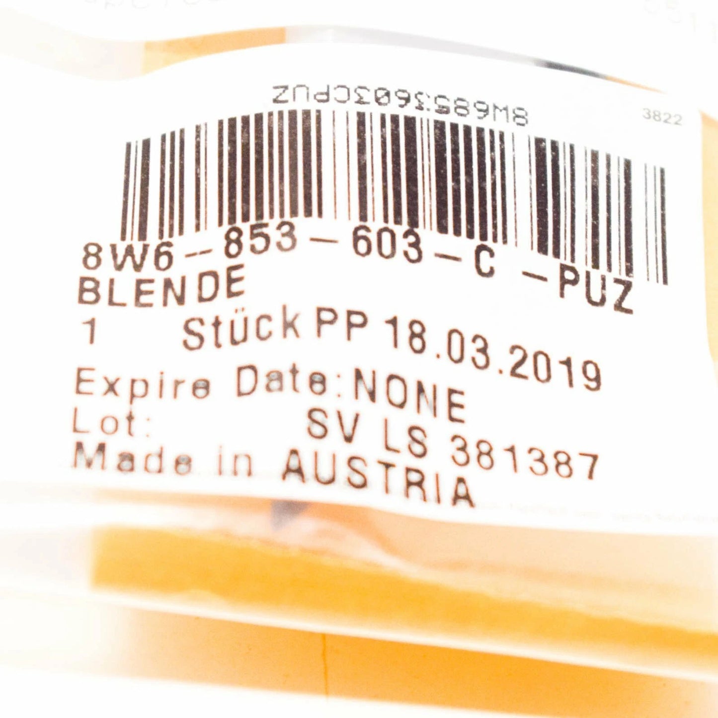 NEW AUDI A5 8W6 FRONT LEFT S INSCRIPTION LOGO EMBLEM 8W6853603CPUZ