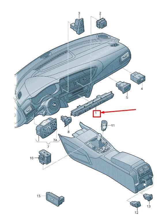 NEW AUDI A6 AVANT C7 DASHBOARD MULTIPLE CONTROL SWITCH 4G0927137AN6PS ORIGINAL
