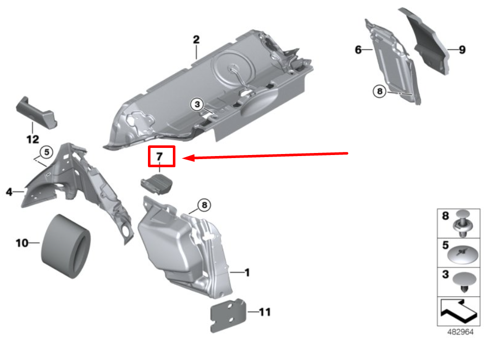 new bmw x3 g01 right spring strut sound insulation 7410880 51487410880 original