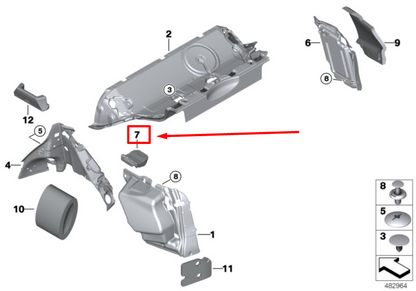 new bmw x3 g01 right spring strut sound insulation 7410880 51487410880 original
