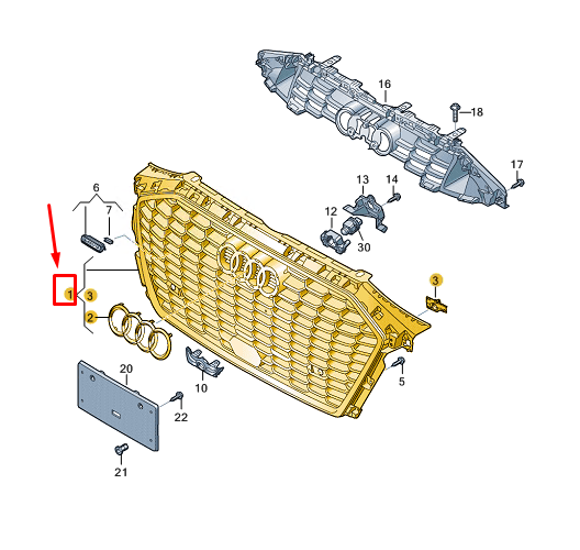 new audi a3 sportback 8y radiator grille 8y0853651acka original