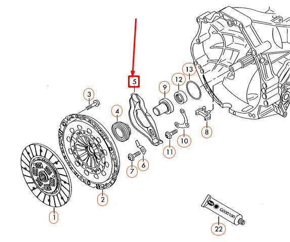 NEW AUDI A4 B7 CLUTCH OPERATING LEVER 0A2141719A