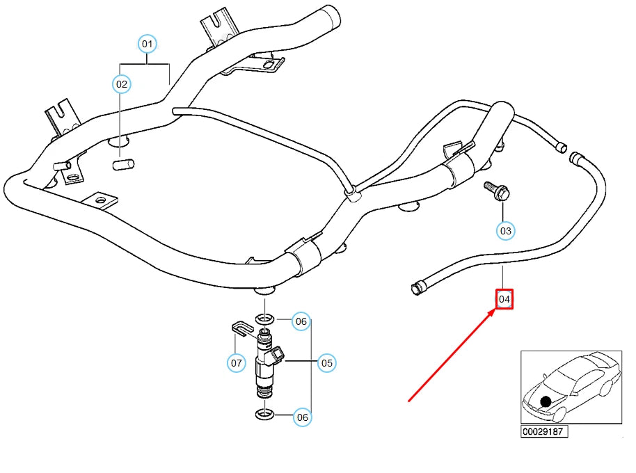 NEW BMW X5 E53 INLET FUEL HOSE 13317514254 7514254 ORIGINAL