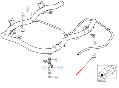 NEW BMW X5 E53 INLET FUEL HOSE 13317514254 7514254 ORIGINAL