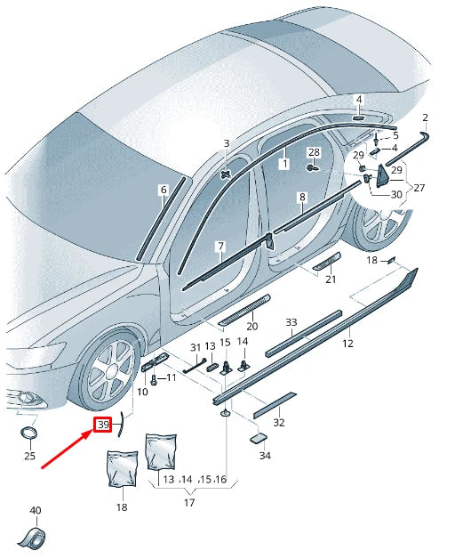 NEW AUDI A6 AVANT C7 FRONT RIGHT STONE CHIP GUARD 4G0853932A ORIGINAL