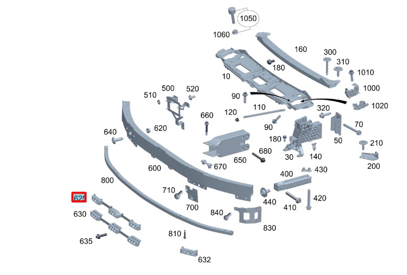NEW MERCEDES-BENZ S W223 FRONT CENTER TOP BRACING A2236223301 ORIGINAL