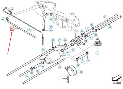 NEW BMW 5 E39 FUEL FEED VENT PIPE 16111183301 1183301 ORIGINAL