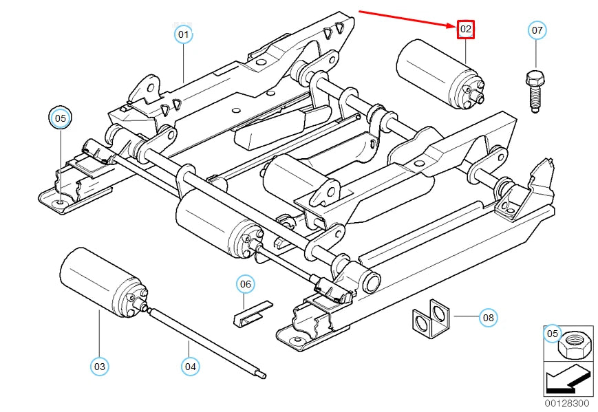 NEW BMW Z3 E36 ACTUATOR FRONT RIGHT VERTICAL SEAT ADJUSTMENT 67318401838