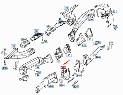new mercedes-benz sprinter w906 footwell center duct a9068310645 original
