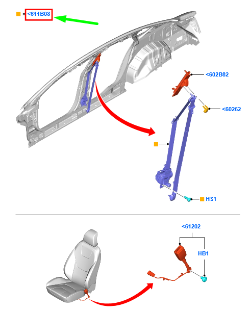 new ford mondeo mk5 front right seatbelt lhd d373-f61294-al35b8 1900343 original