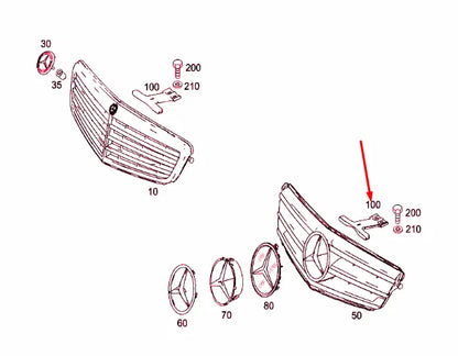 NEW MERCEDES-BENZ C W204 RADIATOR GRILLE SUPPORT A2048850736 ORIGINAL
