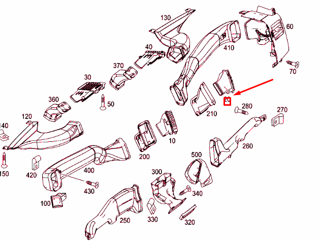 NEW MERCEDES-BENZ SPRINTER 906 CENTRAL RIGHT AIR NOZZLE A90683018549B27 ORIGINAL