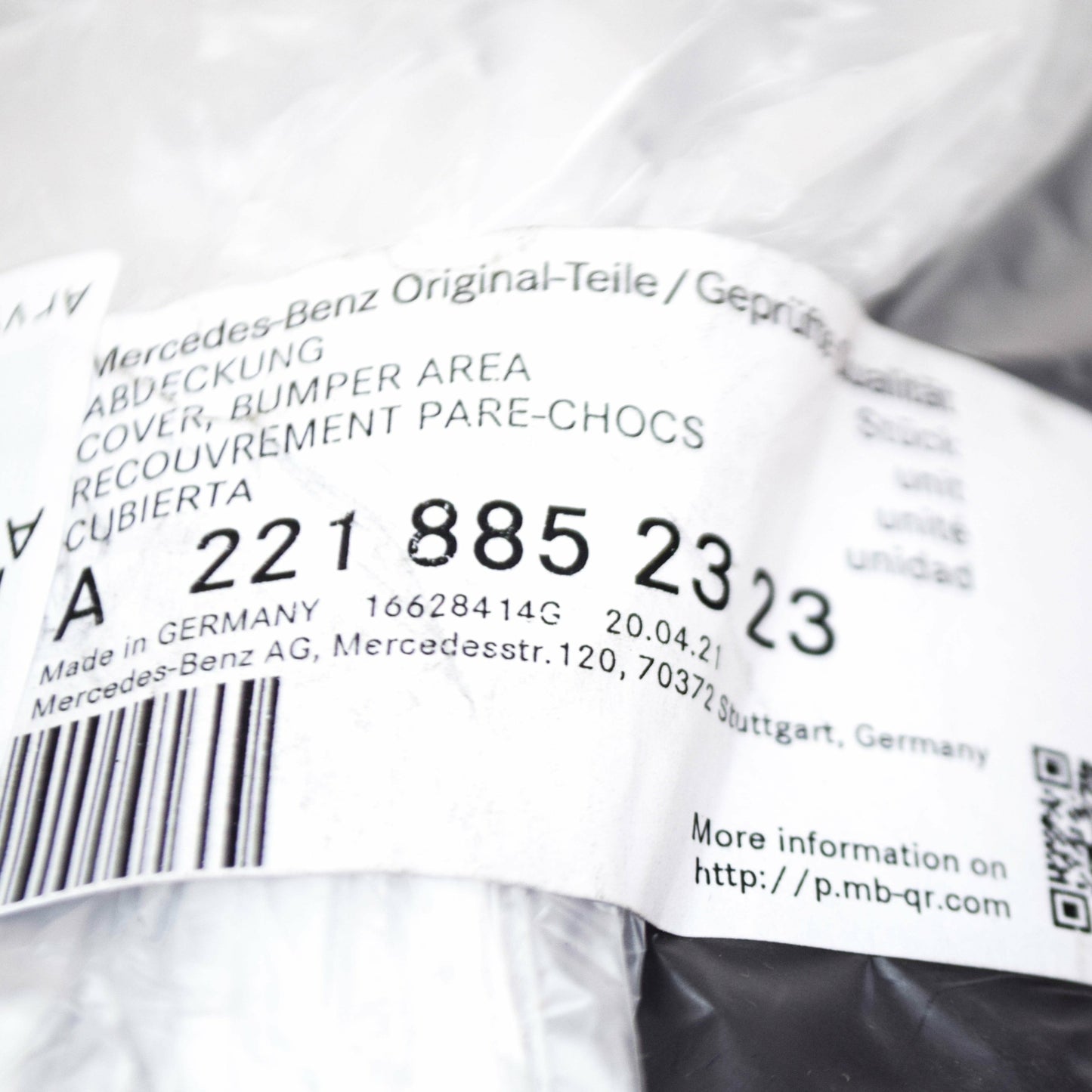 NEW MB S W221 FRONT BUMPER AREA LEFT WHEEL ARCH COVER A2218852323 ORIGINAL