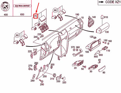 NEW MB G W463 INSTRUMENT PANEL TOP SPEAKER GRILLE COVER LHD A4636807508