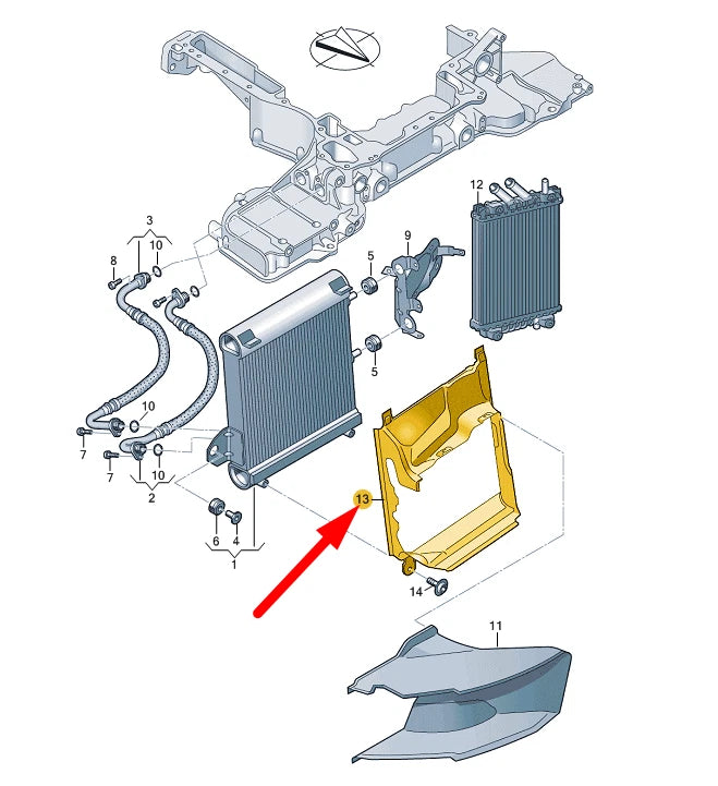 NEW AUDI A8 4H D4 RIGHT CHARGE AIR COOLER AIR GUIDE 4H0145334C