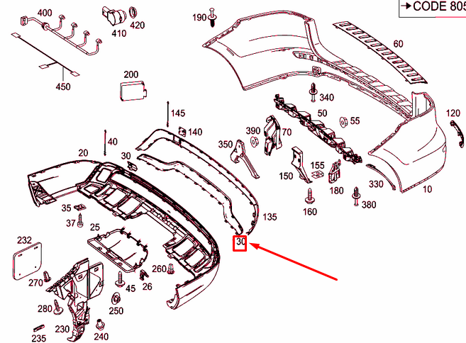 new mb ml w166 rear bumper ornamental chrome molding a1668851701 original