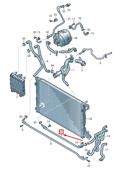 NEW AUDI A6 C8 ENGINE COOLANT PIPE 4K0121064 ORIGINAL