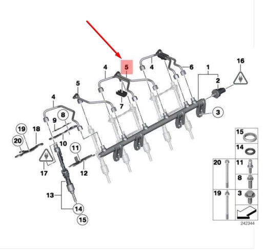 NEW BMW 3 F30 HIGH PRESSURE DISTRIBUTOR PIPE 13537576772 7576772 ORIGINAL