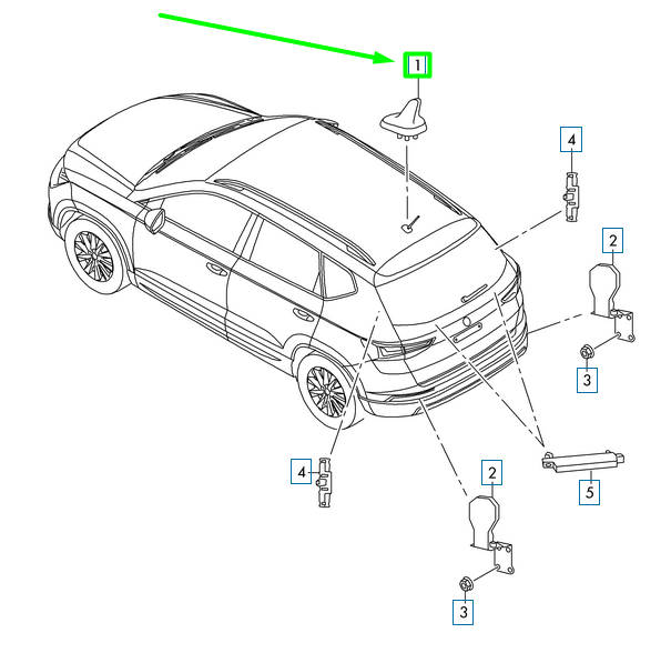 NEW VOLKSWAGEN PASSAT B8 3G ROOF ANTENNA 5Q0035507P5FQ ORIGINAL