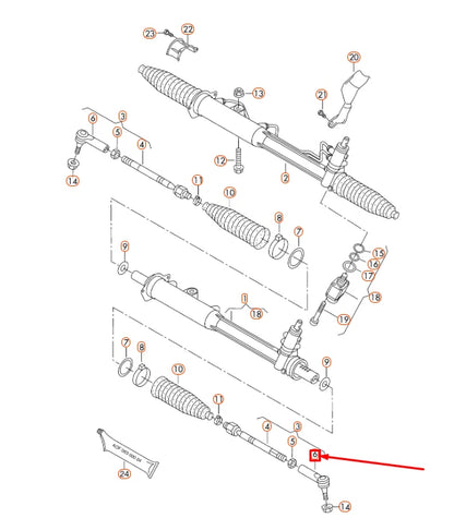 NEW AUDI Q7 4L STEERING LEFT TIE ROD END 7L0422817D ORIGINAL