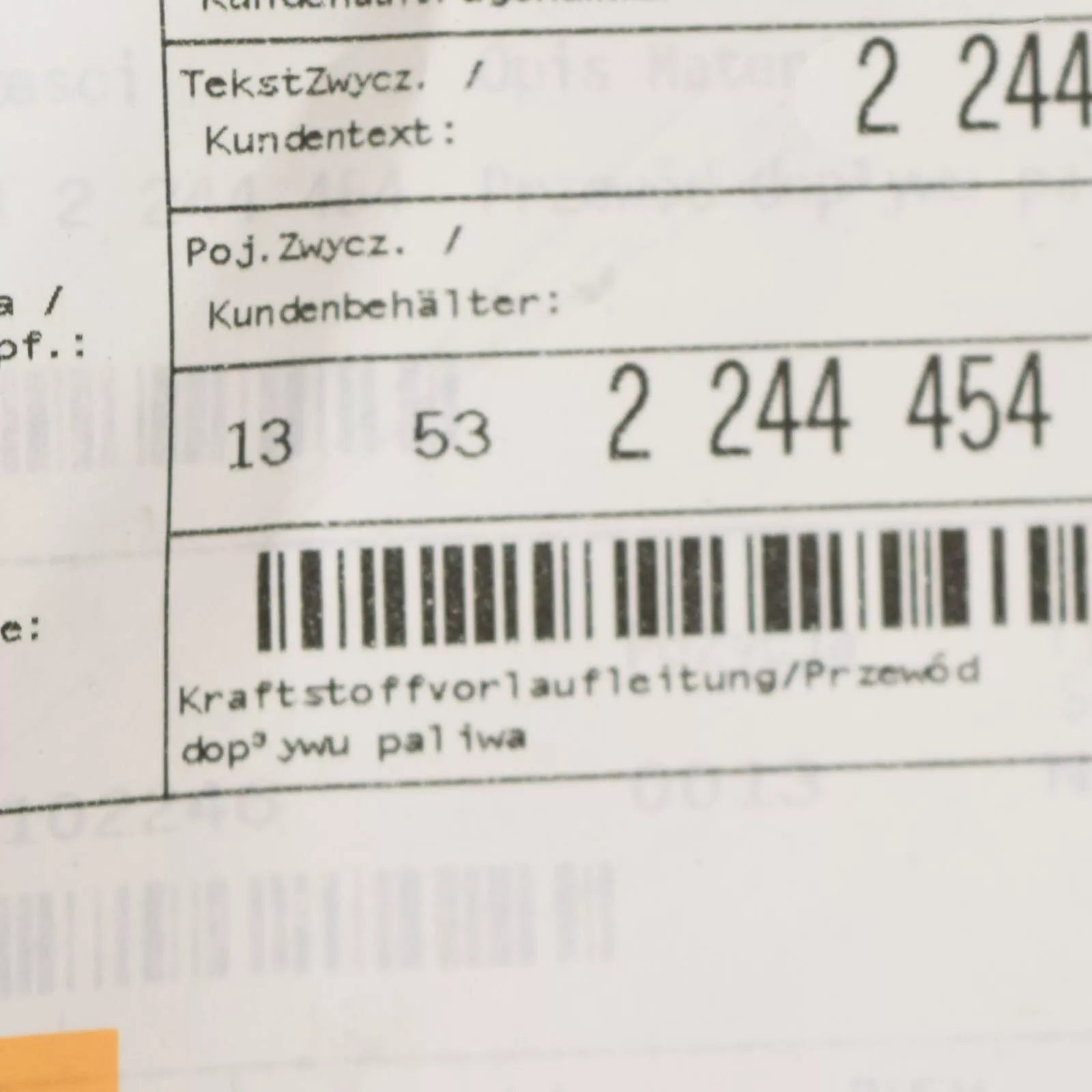 NEW BMW 5 E34 FUEL FEED LINE 13532244454 2244454 ORIGINAL