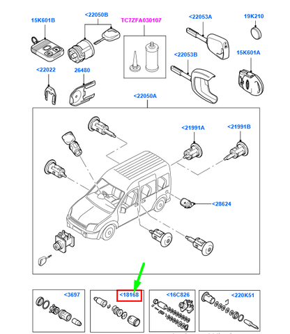 new ford transit connect mk1 fuel lock cylinder repair kit 4441867 original
