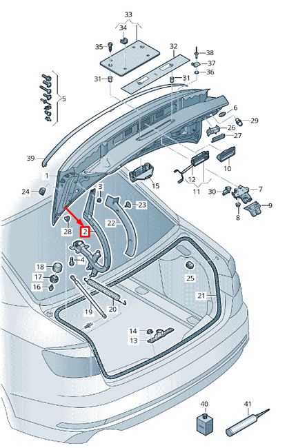 new audi a5 sportback f5 rear left deck lid hinge 8w6827301 original