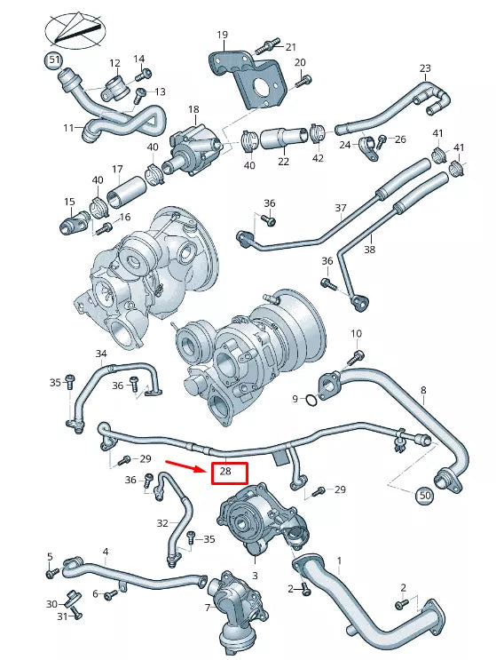 NEW AUDI A6 C8 ENGINE BREATHER LINE 06M121692AN ORIGINAL